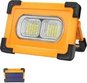 80W Rechargeable LED Floodlight 4 Modes Super Bright Work Light Portable LED Floodlight with Solar Pannea Construction Site Lamp
