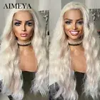 Synthetic Lace Wig Soft Preplucked #60 Blonde Wigs for Women 26Inch Deep Wave