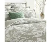 Renee Taylor Palm Tree Jacquard Quilt Cover w/ Pillowcases Sage Green