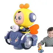 Honey Bee Vehicle for Kids, Cartoon Honey Bee Toy, Music Dazzling Light Automatic Driving Toy Car, Kids Vehicles Toys for Birthday