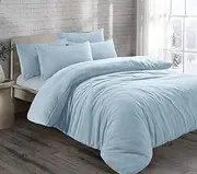 Teddy Sherpa Fleece Fitted Bed Sheet Thermal Super Soft Warm Cosy Luxurious Plain Teddy Bear Fleece Bed Sheets (Blue, Double)