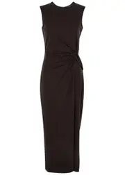 Max Mara Weekend Locusta Gathered Stretch-jersey Midi Dress - Dark Brown - S (UK8-10 / S) S (UK8-10 / S)