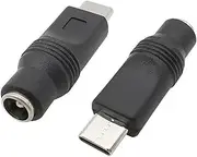 ROBAUN 1Pcs Type-C DC Power Plug Jack Connectors USB Type C Male to 5.5mm X 2.1mm Female Socket Adapter Converter