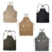 Chef Apron Cotton Canvas for Cross Back Cloth Adjustable Apr