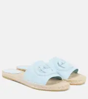 [Gucci] Gucci GG cutout leather espadrille slides AU 7 blue