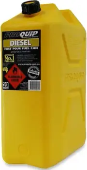 PROQUIP 20L Yellow Plastic Diesel Jerry Fuel Can with Pourer TRUSTED BRAND