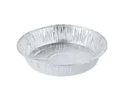 Aluminum Foil Plate Round Disposable Recyclable Containers With Straight Walls For Cooking 50Pcs Deep 8 Inches