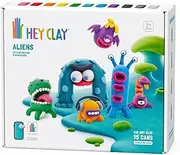 TOMY E73358 Hey Aliens Set-Colourful Modeling Kids-Air Dry Clay Kit 15 cans and Sculpting Tools with Fun Interactive Instructions App, Multicolored