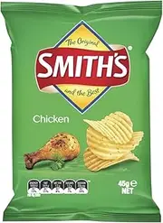 Smiths Crinkle Cut Chicken Potato Chip 45 g (Pack of 18)