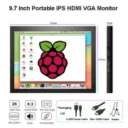 Portable Monitor 9.7'' IPS PC Screen Display Gaming for Raspberry PS4 XBOX DSLR