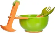 Utensil Set for Kids | 4 Piece Set Children's Tableware with Non-Slip Base | Toddler Utensils Ergonomic Long Handle Utensil Set for Children Boys Girls