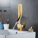浴室面盆金色水龍頭水龍頭立即接觸方形金黃銅水龍頭浴室水槽