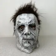Men's Halloween Rubber Full Head Mask Michael Myers Boogeyman Brown Hair