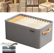 Cation Multi-Functional Folding Wardrobe, Pickelect Foldable Wardrobe Storage Boxs, Ultra Space Clothes Drawer Organizer Closet with Handle (Gray,48 * 28 * 25CM)