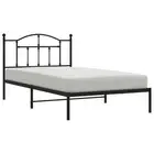 Metal Bed Frame With Headboard Black 106X203 Cm King Single Size Steel King Sing