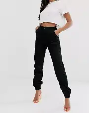 Missguided Petite Black Combat Pants with Pockets - NEW WITH TAG - Size 2