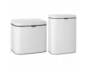 Ladelle Essentials Stainless Steel Rubbish/Waste Bins 4L/8L Combo Set White