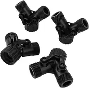 Tap Y Splitter, 2 Valve High Speed ​​Connection Water Leak Prevention Hose Splitter Adapter 2 Way Garden (Black)