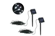 2x Lenoxx 300 Outdoor Solar Power String Fairy LED Lights Christmas Party White