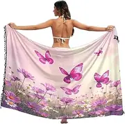 [RPLIFE] Butterflies Flight Cover Up Sarong, Summer Pool Bathing Suit Sarong Women, Large, Butterflies Flight, Large