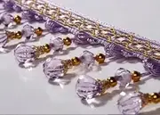Fringe Trim，Curtain Tassels， 1 Meter Braided Hanging Beads Fringe Trim Trimming Sewing Fringe Upholstery Fabric Sofa Table(Purple)