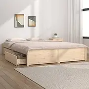 Bedroom Furniture Bed Frame Without Mattress with Drawers 150x200 cm