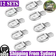 12PCS Stainless Folding D Ring Tie Down Lashing Point Anchor Fixing Cleat Plate