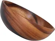 VALICLUD 1Pc Wooden Salad Bowl Kitchen Tableware for Fruits Snacks Hot Dishes Fine Workmanship Smooth Finish Health Safety Assured for Home Use