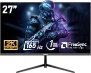 27 Inch QHD Gaming Monitor 2K 165Hz 1Ms Freesync Frameless Screen DP HDMI Eye Ca