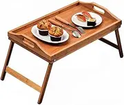 SPYQKHSH Bamboo Bed Tray Table with Foldable Legs,Laptop Computer Tray,Breakfast Tray,Snack Tray,Serving Breakfast Tea Coffee in Bed Couch Floor