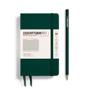 Notebook Hardcover Pocket, Squared, 187 Pages (Forest Green) - A6