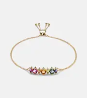 [Suzanne Kalan] Suzanne Kalan 14kt gold adjustable chain bracelet with gemstones One Size pink