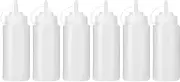 Squeeze Bottle, 6Pcs 480ml Tomato Sauce Bottle Bulk Clear BBQ Set Plastic Squeeze Squirt Condiment Bottle for Household Kitchen