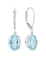 MaxColor Silver 4.00 ct. tw. Aquamarine Dangle Earrings
