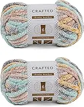 Crafted By Catherine Chunky Heather Multi Yarn - 2 Pack, Rainbow Multi, Gauge 6 Super Bulky