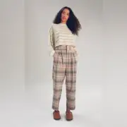 NWT URBAN OUTFITTERS Plaid High Waist Paperbag Cropped Pants - Size Medium