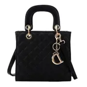 Leather Crossbody Bag with Rhombus Pattern for Women