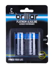 C Platinum Alkaline Batteries 2pk