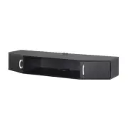 Black Wall Mounted Shelf Floating TV Stand Wood Modern Shelves Console Angled