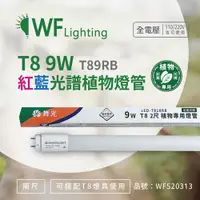 在飛比找ETMall東森購物網優惠-4入 【舞光】 LED-T89RB 9W 2尺 紅藍光譜40