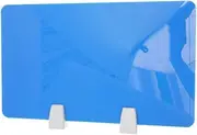 HOUDERCO Acrylic Office Partition Screen with Clamp Blue Desktop Baffle Divider for Private Workstations Easy Install Acrylic Material Reduces Workplace Disturbances