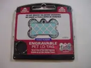 NEW - FIDO ENGRAVABLE PET I.D. TAG - BLUE & WHITE DOG BONE