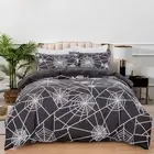 Spider Quilt Duvet Doona Cover Set Single Double Size Cobweb Bedding Pillowcases