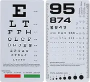 NOYOC 2 Pack Pocket Eye Chart, 2 in 1 Snellen & Rosenbaum Chart, 6.5x3.5 Inches, Handheld Double Sided Plastic Low Vision Card for Eye Exams (2 Pack 6 Feet)