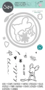 Hello Mouse Sizzix Clear Stamps & Framelits Die Set 665175 NEW!