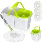 Mop and Bucket with Wringer Set, Small Spin Mops with Bucket Detachable and 3...