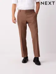 Rust Brown Tailored Fit Tuxedo Suit Trousers (E93271) | $73