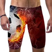 [VBFOFBV] Men's Printed Jammer Swimsuit Swim Shorts, Soccer Ball Football Sports Pattern