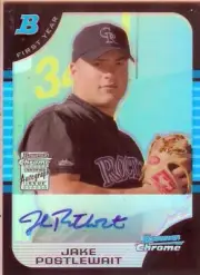 2005 Bowman Chrome Refractor First Year Autograph Jake Postlewait Rockies