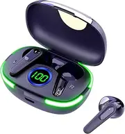 Laser TWS Earbuds with LED Battery Display: True Wireless Stereo, Tap Controls, Ergonomic Design, Rechargeable Case